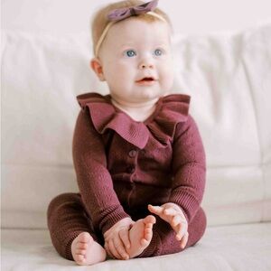 Adorable Plum Baby Knit Set